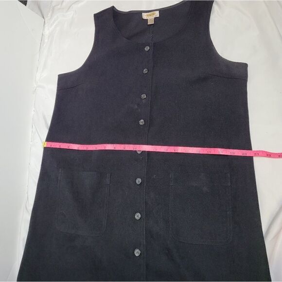 VINTAGE 90s Talbots goth button up‎ pinafore dark academia dress M - Picture 9 of 9